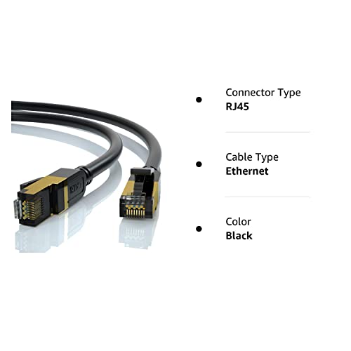 Cat8 Ethernet Cable, 6Ft High Speed Heavy Duty 26Awg Cat8 Lan Network Cable 40Gbps, 2000Mhz With Gold Plated Rj45 Connector, Outdoor&Indoor Internet Cable Compatible For Router Gaming Modem Xbox Ps5 #TOP7