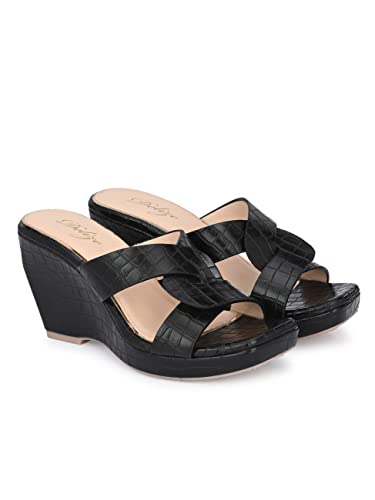 Image of Delize Light - vegan leather cross strap wedge heel sandals 2500