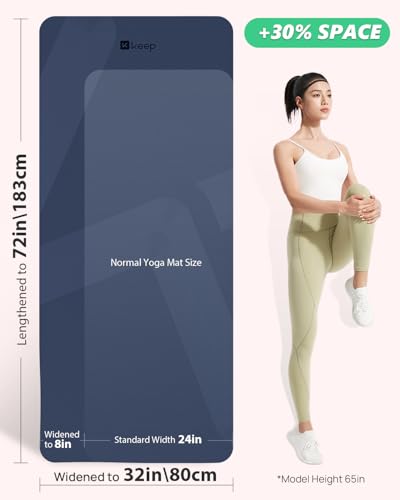 Image of KEEP Extra Wide Yoga Mat, 7mm Thick 72 inch x 32 inch Exercise Mat | 7mm thick Extra wide yoga mat with carry strap for home workout, yoga, exercise and Pilates