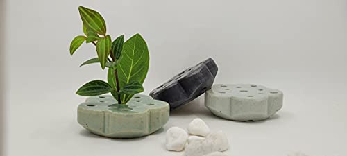 Clayflag - Flower Frog, Handmade Floral Arrangement Ceramic Holder, Eco-Friendly Frogs For Flower Arranging(2.76") (Green) #TOP6