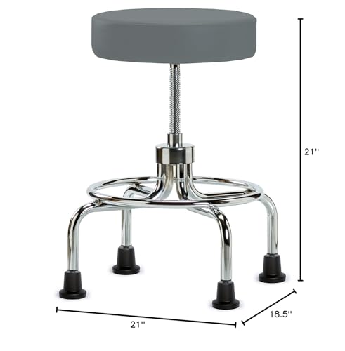 Image of Perch Retro Exam Stool with Glides, 18.5 inch-24 inch, Cinder Fabric