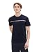 Produktbild TOM TAILOR Herren 1037803 T-Shirt mit Streifen-Print & Logo, 10668-sky Captain Blue, L