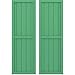 Ekena Millwork ARW101BF518X84LPH Americraft Five Exterior Real Wood Two Equal Panel Framed Board-n-Batten Shutters (Per Pair), 17 1/2"W x 84"H, Lily Pads