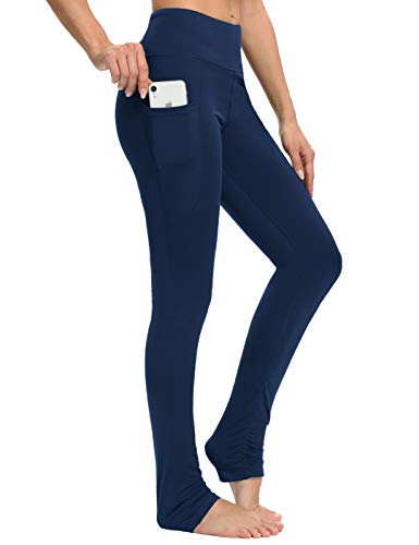 SEVEGO Sport Leggings d'entraînement pour Femmes Pantalons de Yoga à Haute Taille avec 2 Poches, Bleu, M Cover