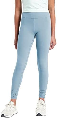 rrhss Girls High Rise Tight Casual Active Leggings Kids Gym Workout Yoga Pant Light Blue