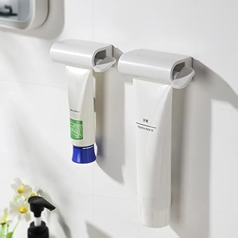 CORNERIA 2pcs Tubenquetscher mit Magnet Saugnapf, Wandmontage Tubenausdrücker, Zahnpastahalter Passend für alle Tubengrößen Cover