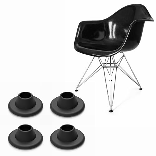 Sintrix Fab Juego de 4 deslizadores de repuesto compatibles con sillas Eames Eiffel/DAR Style – Protectores de plástico elásticos para sillas vintage de 10,2 mm (13/32