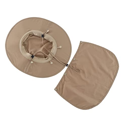 Home Prefer Outdoor UPF50+ Mens Sun Hat with Neck Flap Womens UV Protection Hat Wide Brim Safari Fishing Hiking Gardening Hat