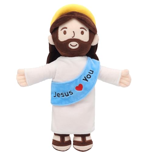 Yelakey Jesus Plush Jesus Love You Stuffed Doll Christian Baptism Gifts Plushie Toy for Baby Girls & Kids Christmas Easter Decoration 13