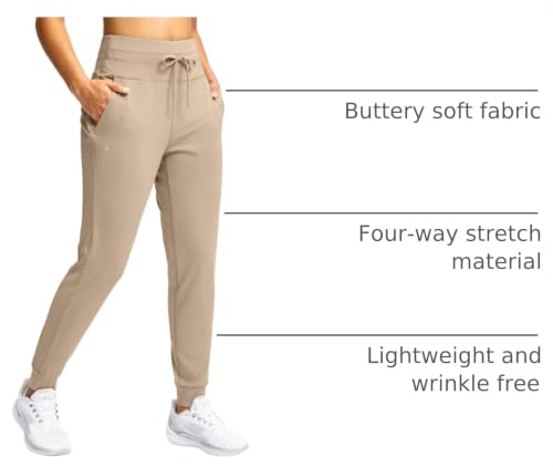 Image of Soothfeel Womens Joggers with Zipper Pockets High Waisted Sweatpants Athletic Leggings Pants for Workout Running Yoga