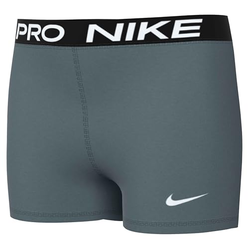 Image of Nike Girls' Pro Shorts (Little Big Kid), Mineral Slate /White