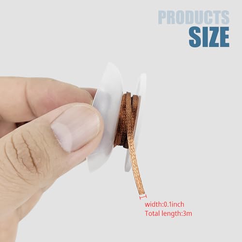 Image of 1 Pack Desoldering Wick, No-Clean Soldering Wick Wire, W 0.1 inch L 10' Solder Wick Braid, Desoldering Tool for Disassemble Electrical (1)