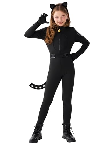 Spooktacular Creations black cat costume with bodysuit headband gloves and belt tail piece