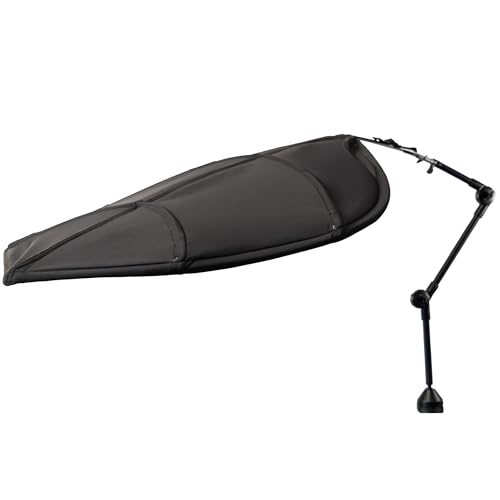 Fabric Cubicle Shade Leaf – Durable Cubicle Light Shield - Office Leaf to Block Overhead Light - Cubicle Privacy Leaf Canopy – Easy to Assemble Desk Canopy – Desk Umbrella Sun Shade (Black, 1)