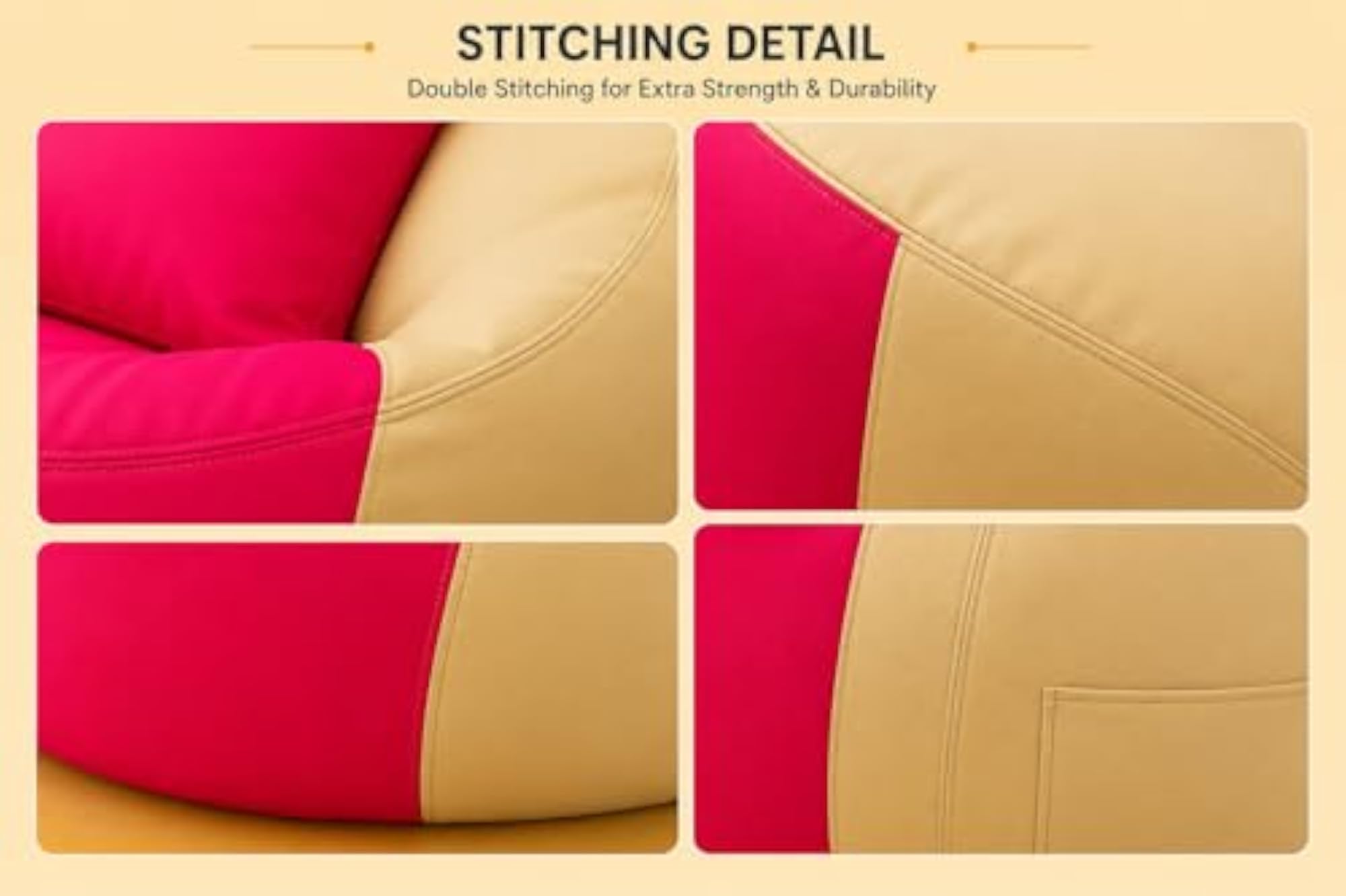 Premium 3-Piece Dual-Tone Bean Bag Covers with Footstool