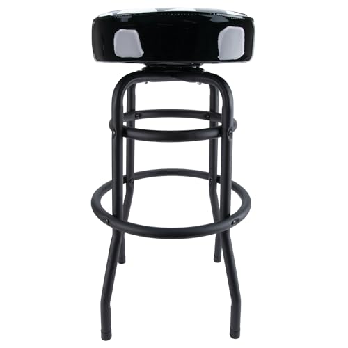 Image of Performance Tool W85023 28-1 /2-Inch Checkerboard 360 Degree Swivel Stool, Heavy Duty Steel Frame Is Perfect for Home, Bar and Shop