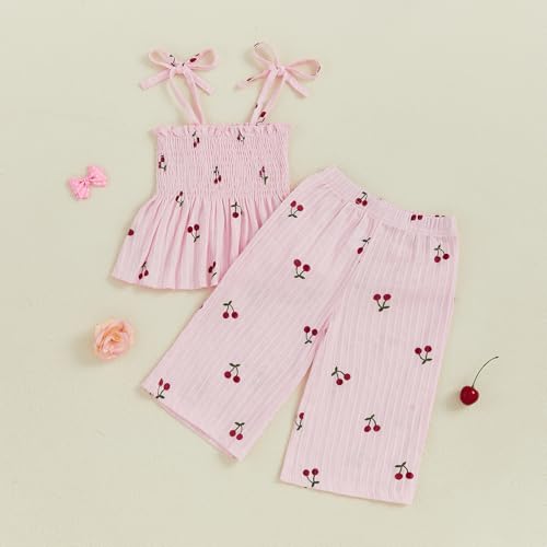 Mubineo Toddler Baby Girl Summer Fall Clothes Cute Sleeveless Tops Pant Outfits Set Infant Strap Boho Princess Outfit4