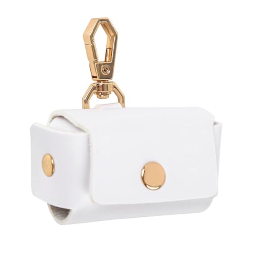 JYNVO Porte-alliances en cuir blanc pour chien, boîte pour bagues de mariage, support pour collier de chien, sac pour alliances, accessoires de mariage, cadeau