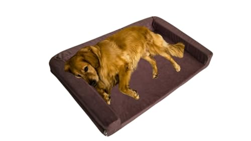 Cama Sofá Pet Grande 120x80x17cm Lavável e Resistente - Escolha a Cor - Pet Querido (Marrom)