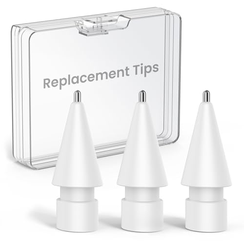 Delidigi 3 Pack Puntas Tips para Apple Pencil 2ª/1ª generación y Apple Pencil Pro/USB C, Puntas de Metal mejoradas y Resistentes al Desgaste, Puntas de Control preciso para Apple Pencil (White)