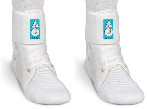Image of Med Spec ASO Speed Lacer Ankle Stabilizer Brace Sprain Support White MD (Pack of 2)