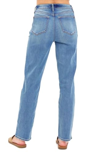 Judy Blue Women's High Rise 90's Relaxed Straight Jeans (US, Numeric, 9, Regular, Regular, MD)4