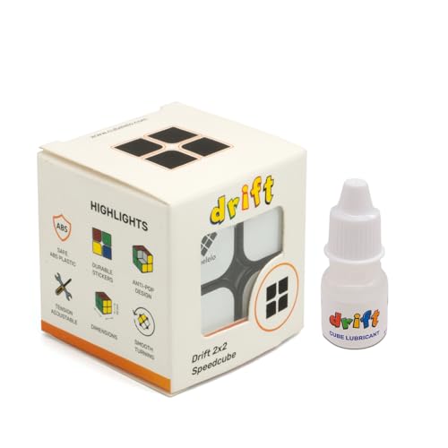 Image of Cubelelo Drift 2x2 Black Speed Cube + Cube Lube Combo | Smooth & Fast 2x2 Puzzle Cube with Professional Lubrication | Perfect for Kids, Adults, Beginners & Speedcubers