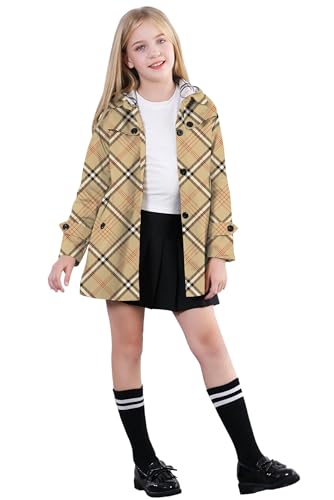Image of Cromoncent Girl's Rain Jackets Waterproof Hoodie Trench Coat Cute Dress Coat Outerwear, 3-12 Years