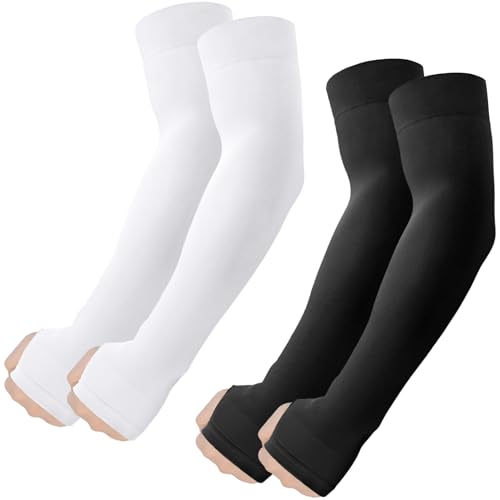 Image of ROXUN Arm Sleeves with Thumb Hole, Cooling UV Sun Protection for Men /Women | High‑elastic fabric,compression tattoo cover up for men /women,great for outdoor activities
