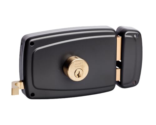 Vachette Serrure en applique horizontale à tirage Droite, Série PS, pour Porte d'Entrée - 674CC70/SC D - Sûreté à cylindre 5 goupilles, Axe à 70 mm,...