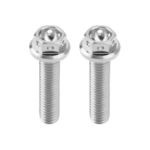 ECSiNG M6x25mm Titanium Flanged Hex Bolts for Bikes & Karts