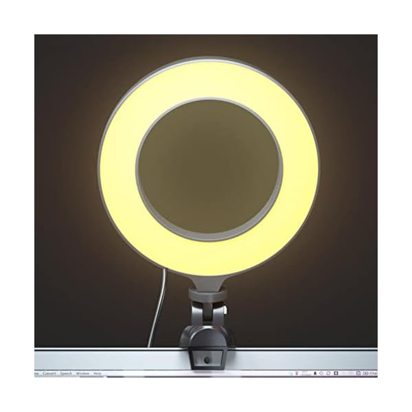Ringlicht, Kreislicht mit PC-Tablet-Clip, 15,2 cm (6 Zoll), 5 W, 2835 LED, 3 Farben, 10 Gänge, verstellbar, dimmbar, USB… – Bild 3