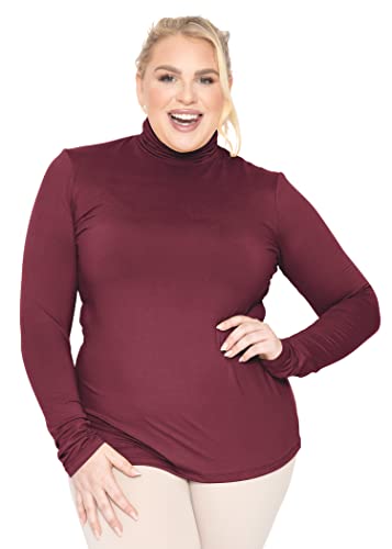 Image of Womens Turtle Neck | Long Sleeve and Sleeveless Top | Plus Size XL-7X | Tops Women White Turtleneck Women