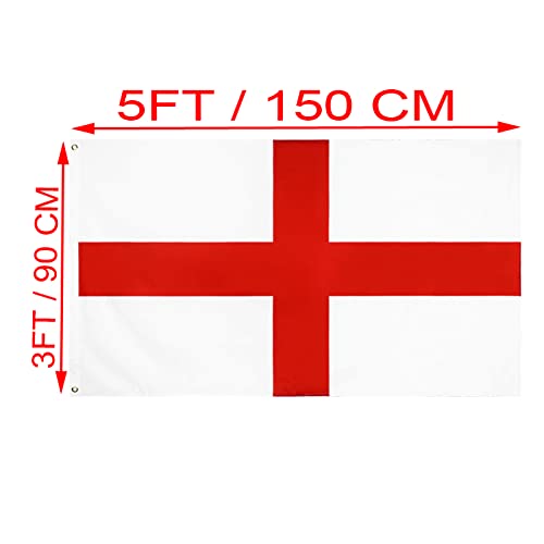 ShreeFit Flags St Georges Flag England Flag St George Flags Polyester with Brass Grommets 3Ft X 5Ft (Pack of 1) - Image 4