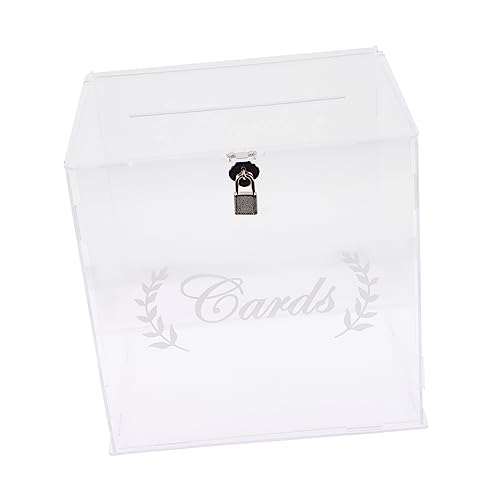 DIYEAH Transparent Acrylic Wedding Card Box Message Holder for Party Supplies Blessing Envelope Box for Weddings Fundraising and Special Occasions