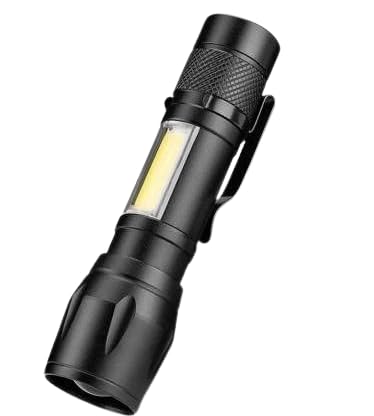 USB Rechargeable led Pocket Flashlight with Clip. Torch (Black : Rechargeable) ZR 912 BLACK CLIP B-image-17