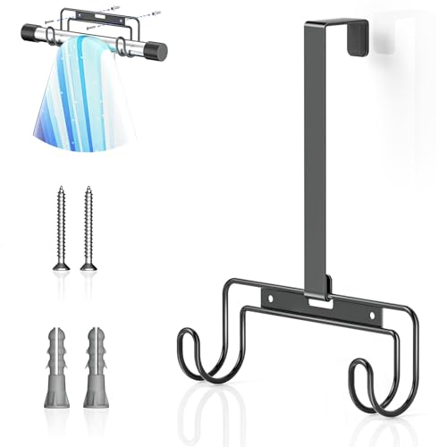 Ironing Board Hanger - Over-The-Door & Wall-Mounted Ironing Board Holder,Removable Hook,Durable Metal Organizer Rack for Y & T-Shaped Boards (Silver)