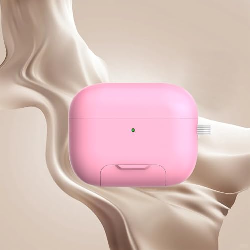 Funda AirPods Pro 1 rosa antigolpes con soporte de llavero reforzado