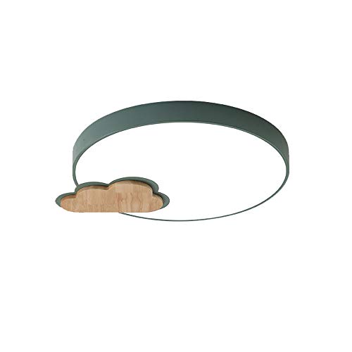 Lámpara de techo LED infantil con forma de nube verde pequeña para dormitorio