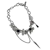 Collar personalizado para hombre y mujer, 1 pieza de collar de mariposa con perlas en forma de corazón para niñas, collar de estrella gótica Harajuku con diamantes de hip-hop