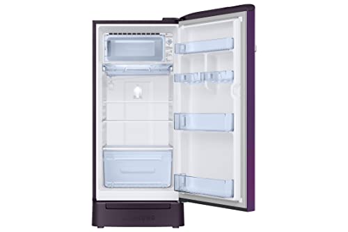 Image of Samsung 189 L, 5 Star, Digital Inverter, Direct-Cool Single Door Refrigerator (RR21C2H25CR /HL, Red, Camellia Purple, Base Stand Drawer)
