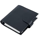 Moterm Personal-Wide Luxe Rings Planner - Genuine Leather Binder Organizer (Pebble-Black, 30mm Ring)