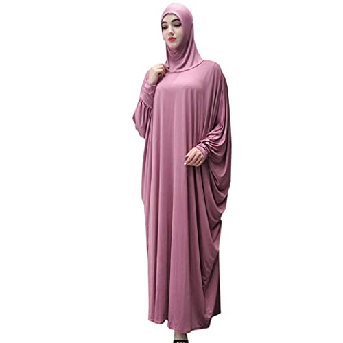 Women's solid muslim one-piece prayer dress muslim abaya dress is…