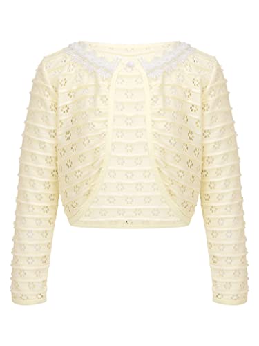 FEESHOW Big Girls Kids Long Sleeve One Button Bolero Shrug Cardigan Shug Birthday Party Pageant Dress Up