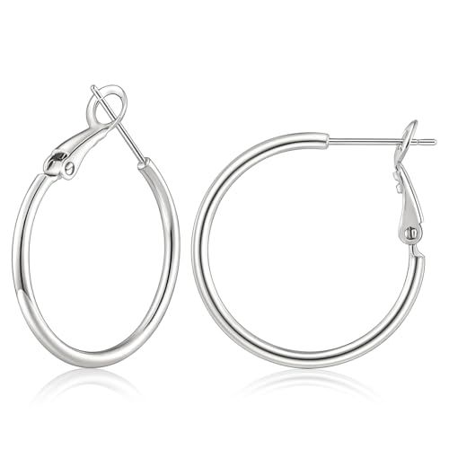 Image of Gacimy Gold Hoop Earrings for Women, 14K Gold Plated Thin Hoops