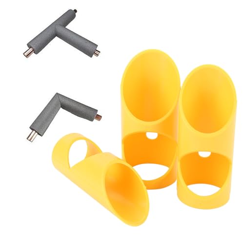 Gsycle 3pcs Foam Tube Cutting Tool, ABS Precise Alignment Pipe Saddle Template Pipe Saddle Cutting Guide Insulation Tools for Home Industry (Yellow)