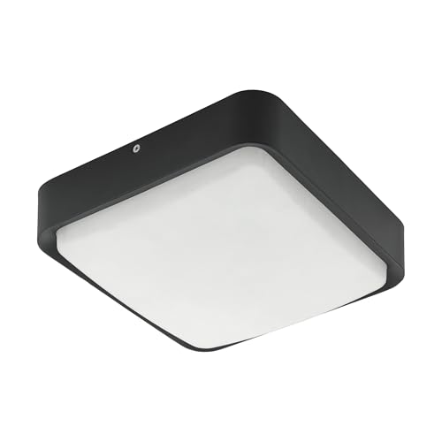 EGLO connect LED Außen-Deckenlampe Piove-C, Smart Home Außenleuchte für Wand und Decke, Deckenleuchte aus Aluguss und Kunststoff, Farbe: Schwarz,...