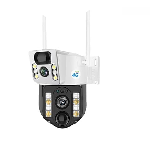 LNHHG Cámara 4G con energía Solar, Impermeable, detección de Movimiento PIR, 4K, 4MP, Monitor de Video CCTV for Exteriores, protección de Seguridad, Compatible con Tarjeta SIM 4G(4MP 2K)