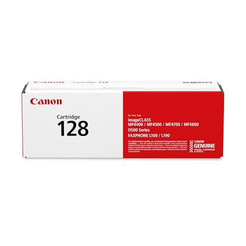Image of Canon Genuine 128 Black Toner Cartridge Compatible with MF4450, MF4770n, MF4570 Series, MF4800 Series, D530, D550, L100, L190
