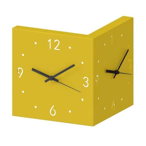 Dwustronny narożny zegar ścienny, zasilany bateriami, cichy design ze skalą numeryczną do sypialni